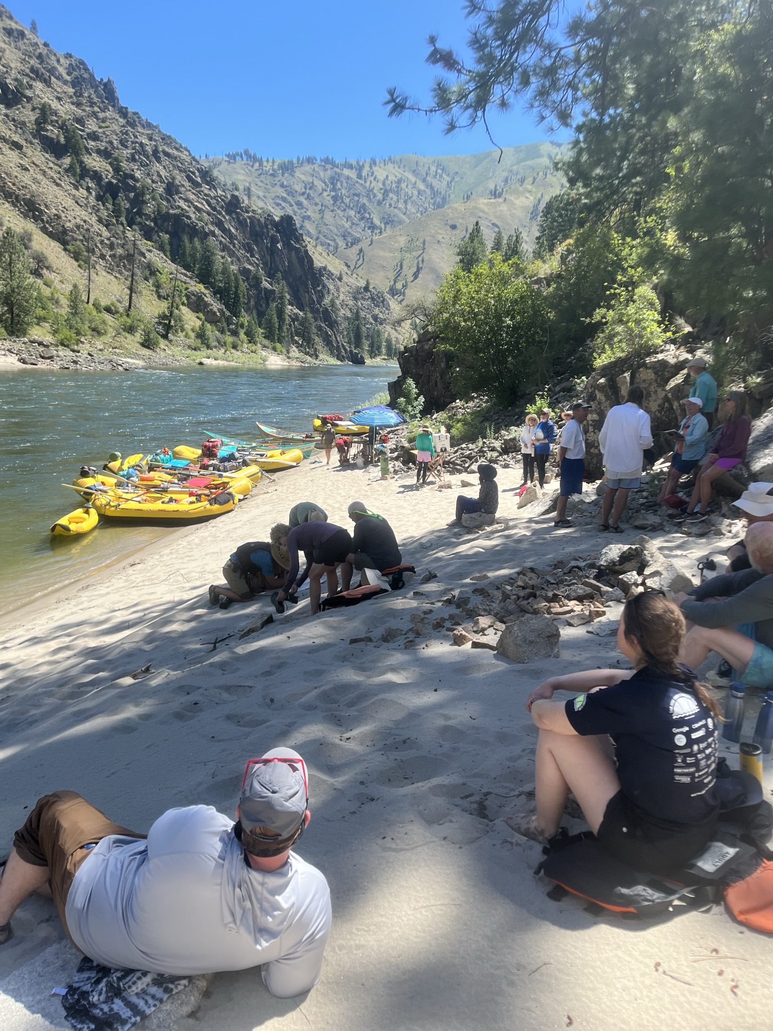 Relaxing on the shores of the Main Salmon River