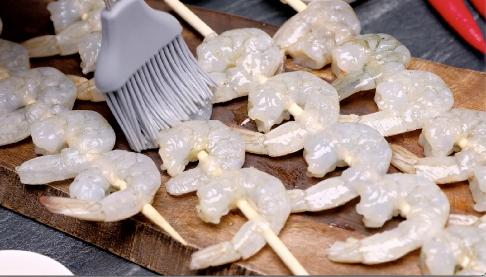 Making Grilled Shrimp Kabobs (Skewers)