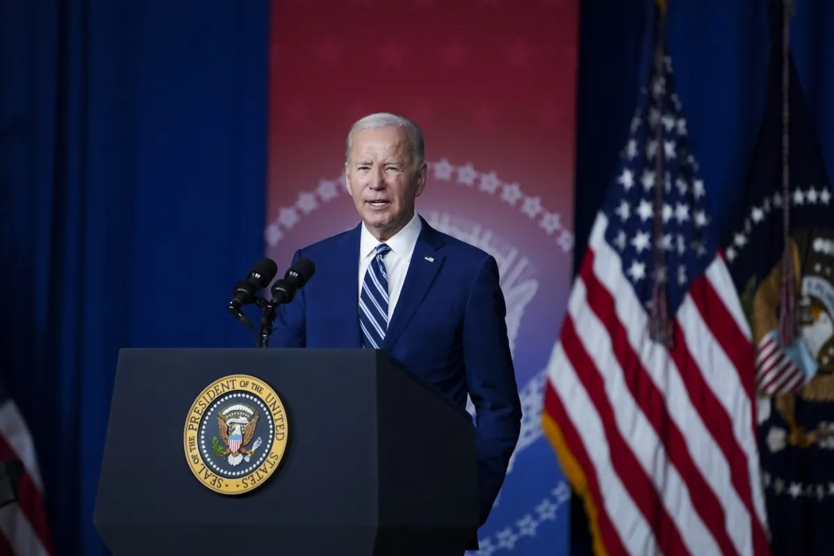 U.S. President Joe Biden delivers a speech to mark the one-year anniversary of his signing into law the Promise to Address Comprehensive Toxics (PACT) Act at the George E. Wahlen Department of Veterans Affairs Medical Center in Salt Lake City, Utah, on Aug. 10, 2023. (Madalina Vasiliu/The Epoch Times)