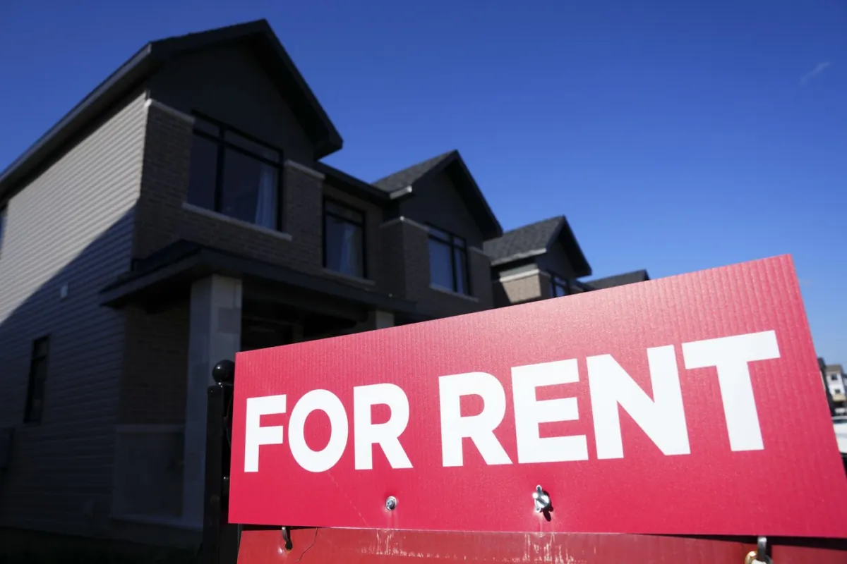 A for rent sign is displayed on a house in Ottawa on Oct. 14, 2022. (Sean Kilpatrick/The Canadian Press)