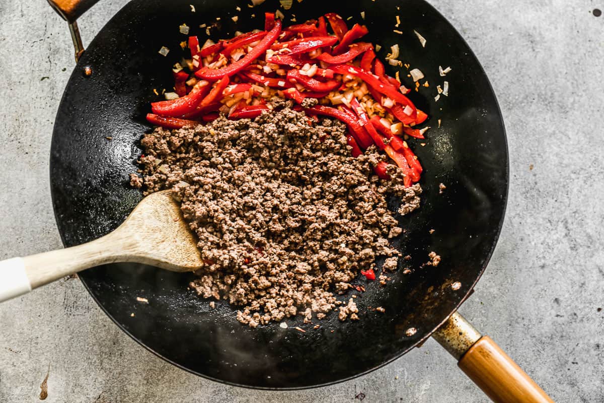 Making Thai Basil Beef