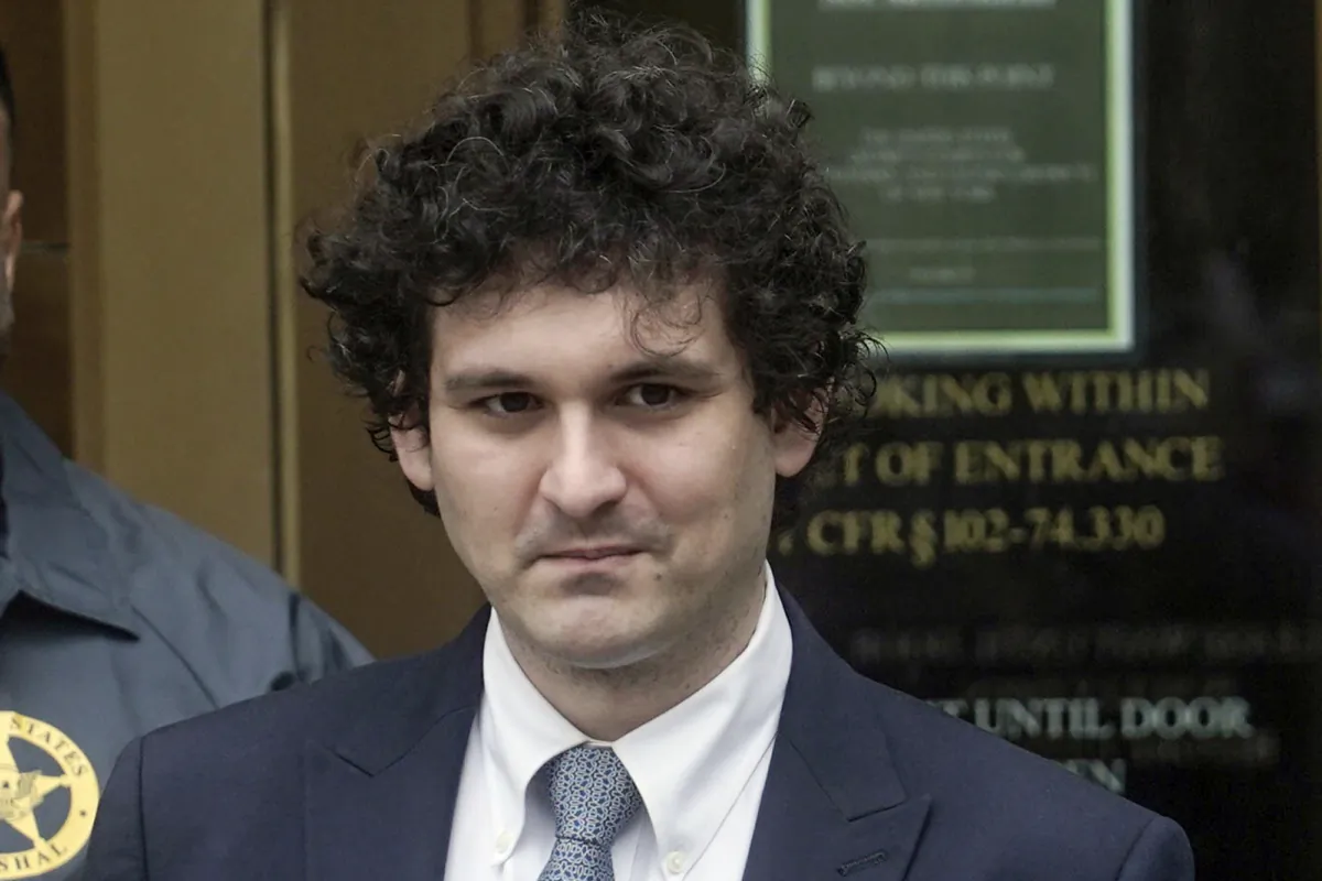 FTX founder Sam Bankman-Fried leaves Manhattan federal court in New York on June 15, 2023. (Bebeto Matthews/AP Photo)