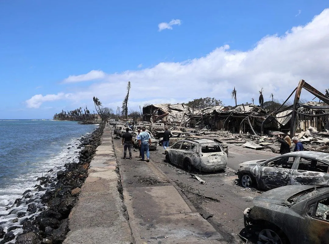 A view of damage cause by wildfires in Lahaina, Maui, Hawaii, in this undated picture posted on Aug. 11, 2023. (Office of the Governor Hawaii Josh Green/Handout via Reuters)