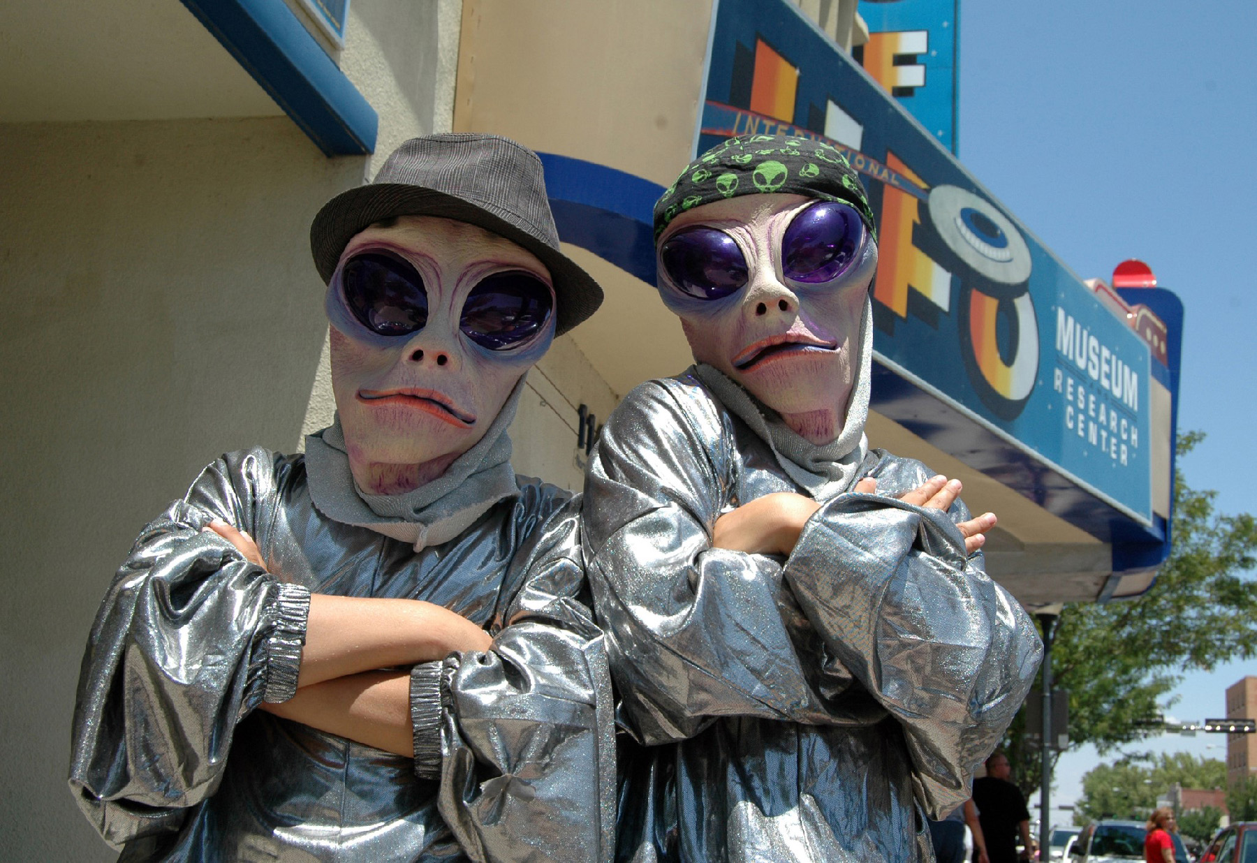 UFO Festival participants in Roswell, New Mexico, dress up as extraterrestrials.