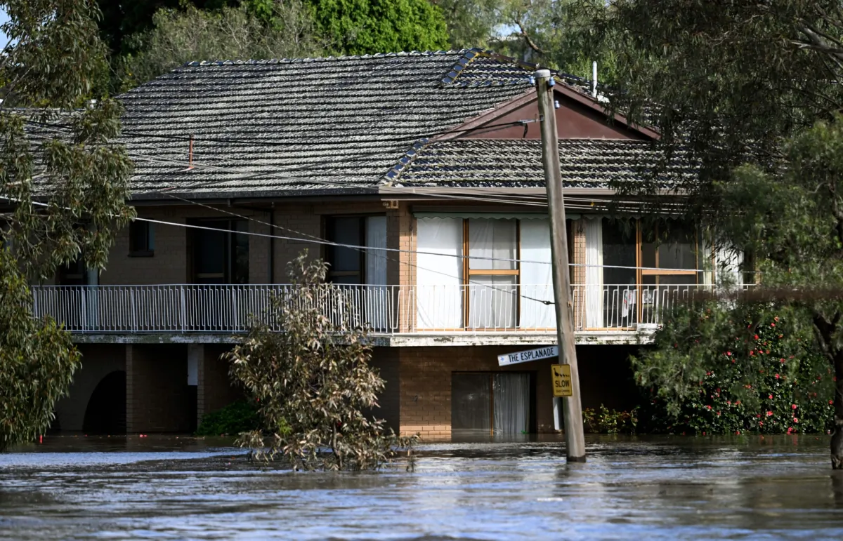 A house is inundated by water during flooding in Melbourne, Australia, on Oct. 14, 2022.(William West/AFP via Getty Images)
