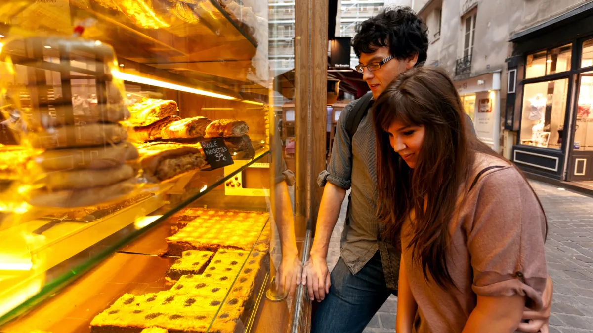Parisians make several stops in their grocery routine—the fromagerie for cheese, the charcuterie (or boucher) for meats, and the boulangerie for freshly baked bread. (Dominic Arizona Bonuccelli/Rick Steves' Europe)