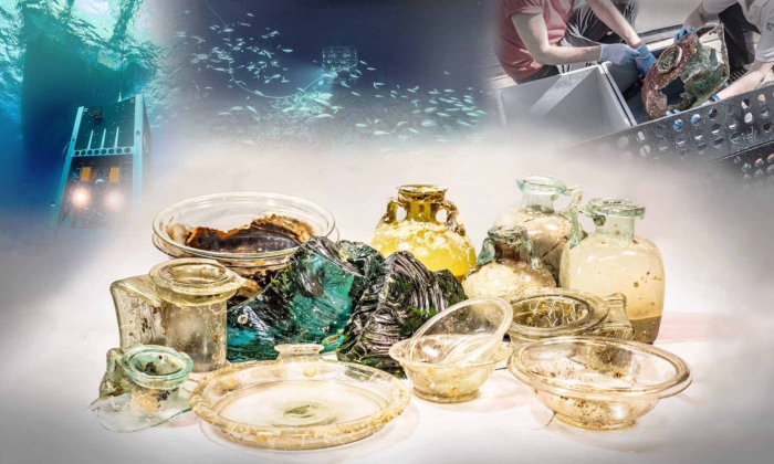 1,700-Year-Old Glass Tableware Recovered From Roman Shipwreck in The Mediterranean by Researchers