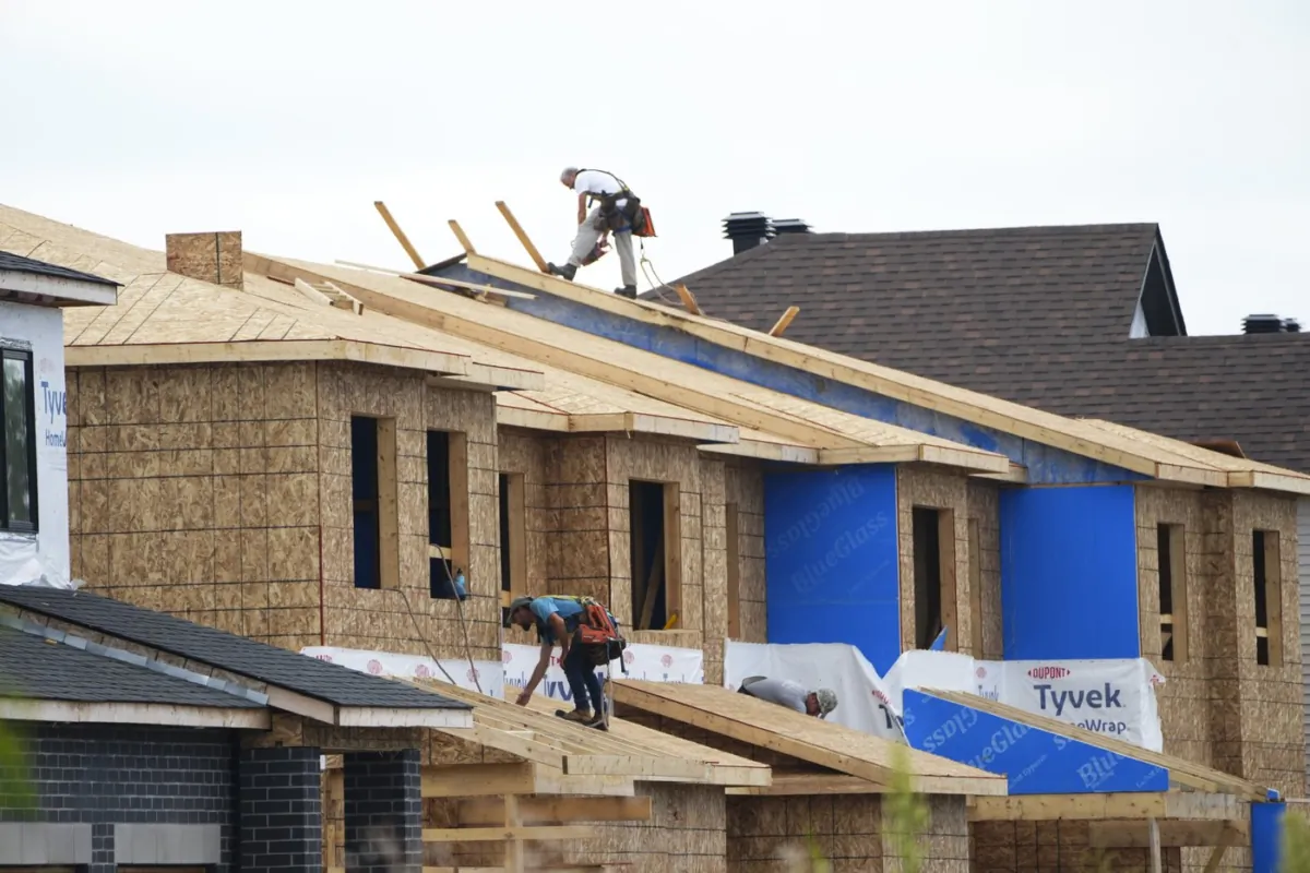 New homes are constructed in Ottawa on Aug. 14, 2023. (The Canadian Press/Sean Kilpatrick)