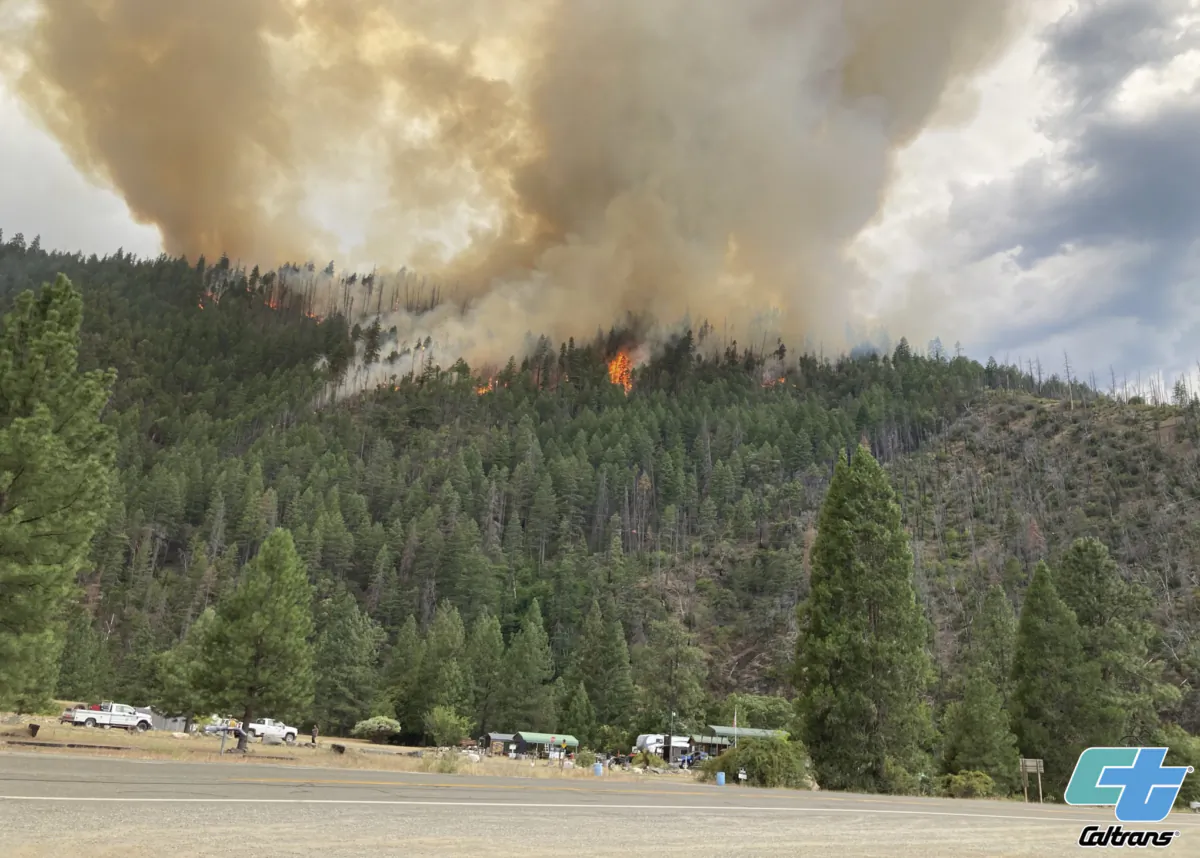 Smoke rises from the Head Fire in Klamath National Forest, Calif., on Aug. 15, 2023. (Roger Matthews/Catrans via AP)