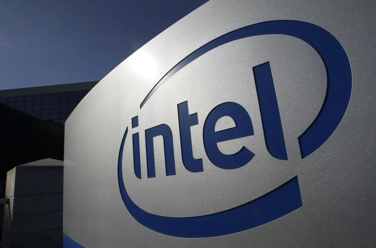 The Intel logo is displayed on the exterior of Intel headquarters in Santa Clara, Calif., on Jan. 12, 2011. (Paul Sakuma/AP Photo)