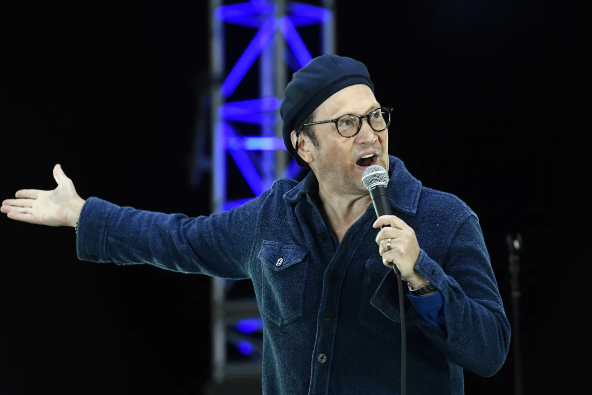Rob Schneider performs onstage during the 'Comedy in Your Car's' drive-In concert at Ventura County Fairgrounds and Event Center in Ventura, Calif., on Aug. 28, 2020. (Frazer Harrison/Getty Images)