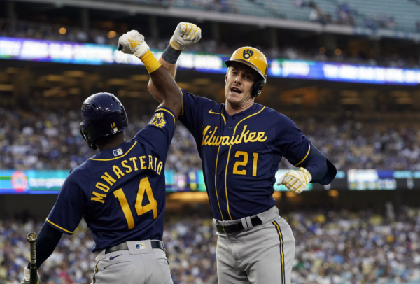 Two catcher's interference calls help Dodgers beat Brewers 7-1 for