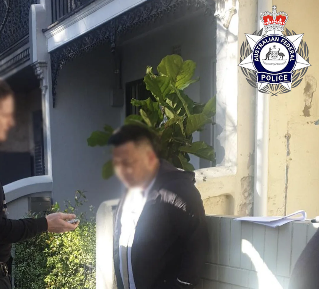 AFP investigators conducted a search warrant on 15 Aug. 15, 2023 in Burwood, Sydney, Australia seizing a Chinese national's electronic devices, and three larges boxes of tobacco products. (Courtesy of AFP)