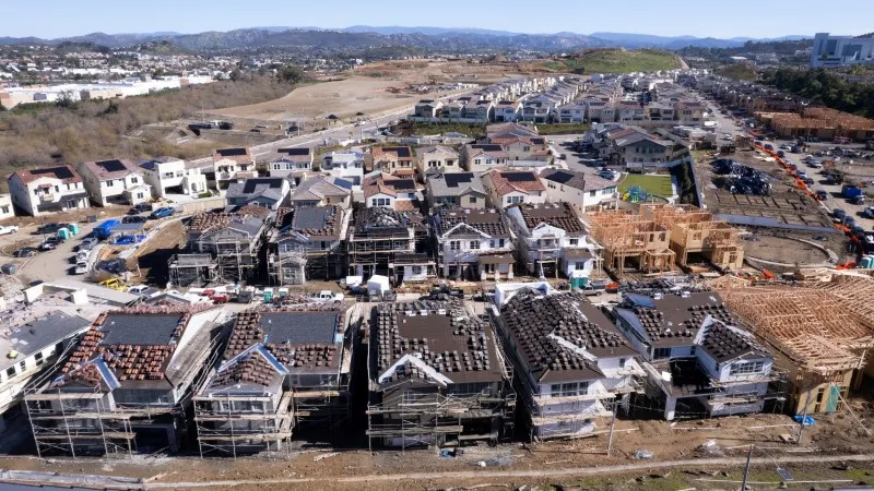 A subdivision is built in San Marcos, Calif., on Jan. 31, 2023. (Mike Blake/Reuters)