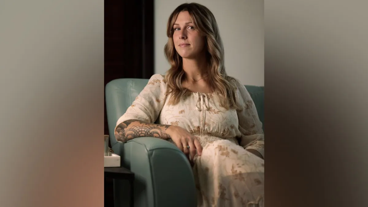 Shanna Gardner, the ex-wife of Jared Bridegan, is photographed at a friend's home in Jacksonville, Fla., on June 29, 2022. (Bob Self/The Florida Times-Union via AP)