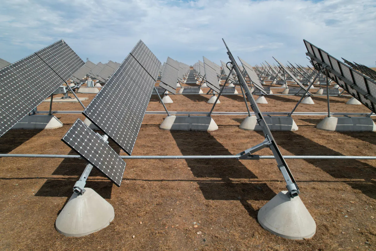 East Solano developers envision a solar farm that will take 10 years to build, employing 1,383 workers. Above, solar panels at the University of California, Merced, in Merced, Calif., on Aug. 17, 2022. (Nathan Frandino/Reuters)