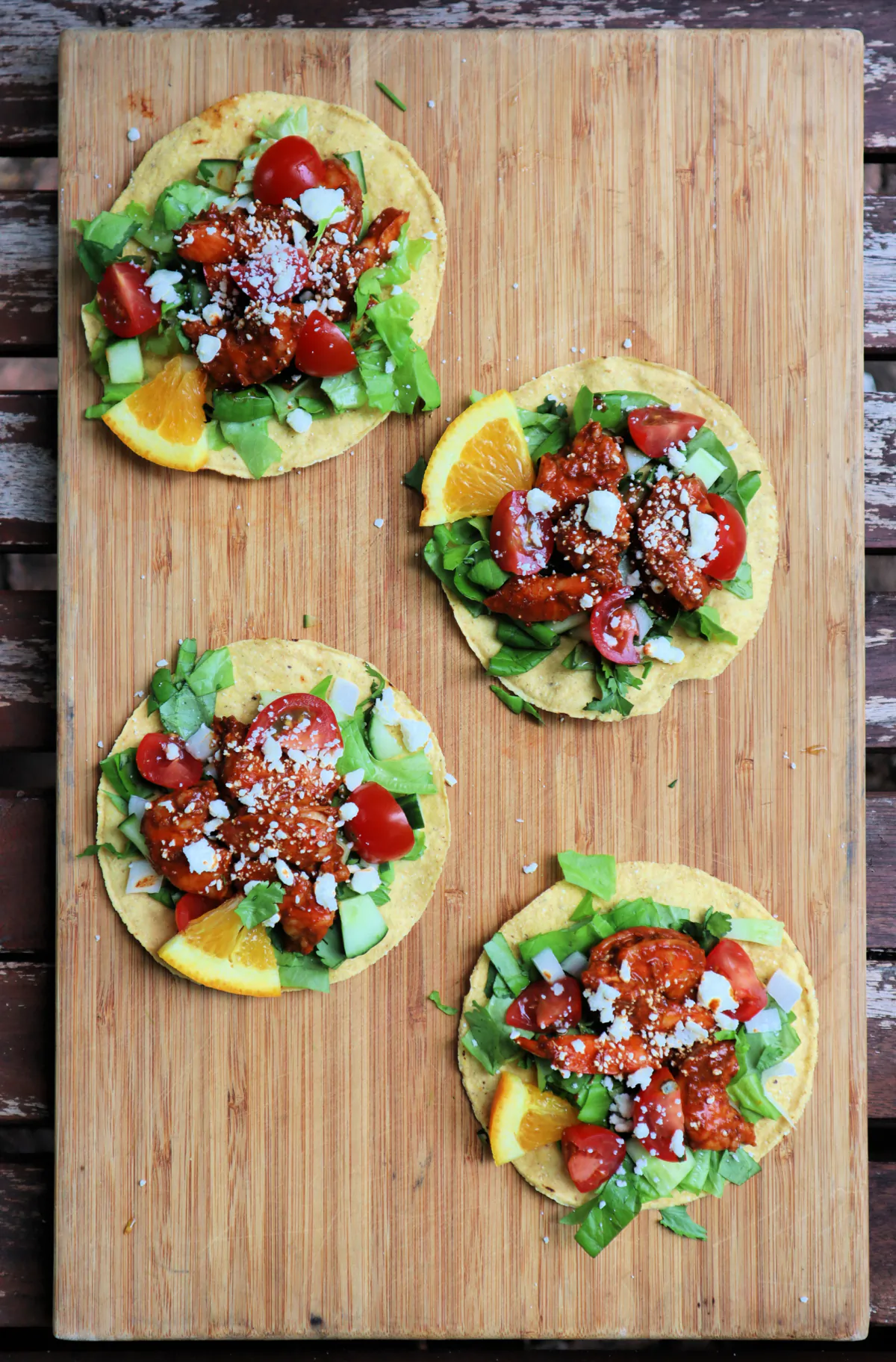 Spicy chili shrimp tostadas require no cooking on a hot summer day. (Gretchen McKay/Pittsburgh Post-Gazette/TNS)