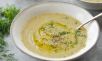 Creamy Zucchini Soup With Walnuts and Dill