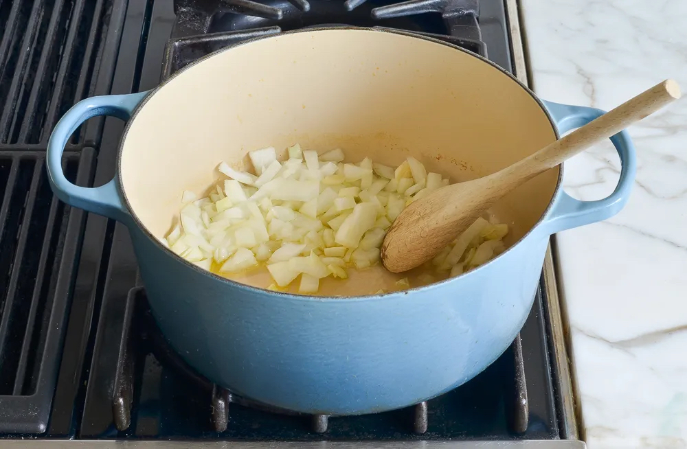 Making Creamy Zucchini Soup with Walnuts and Dill