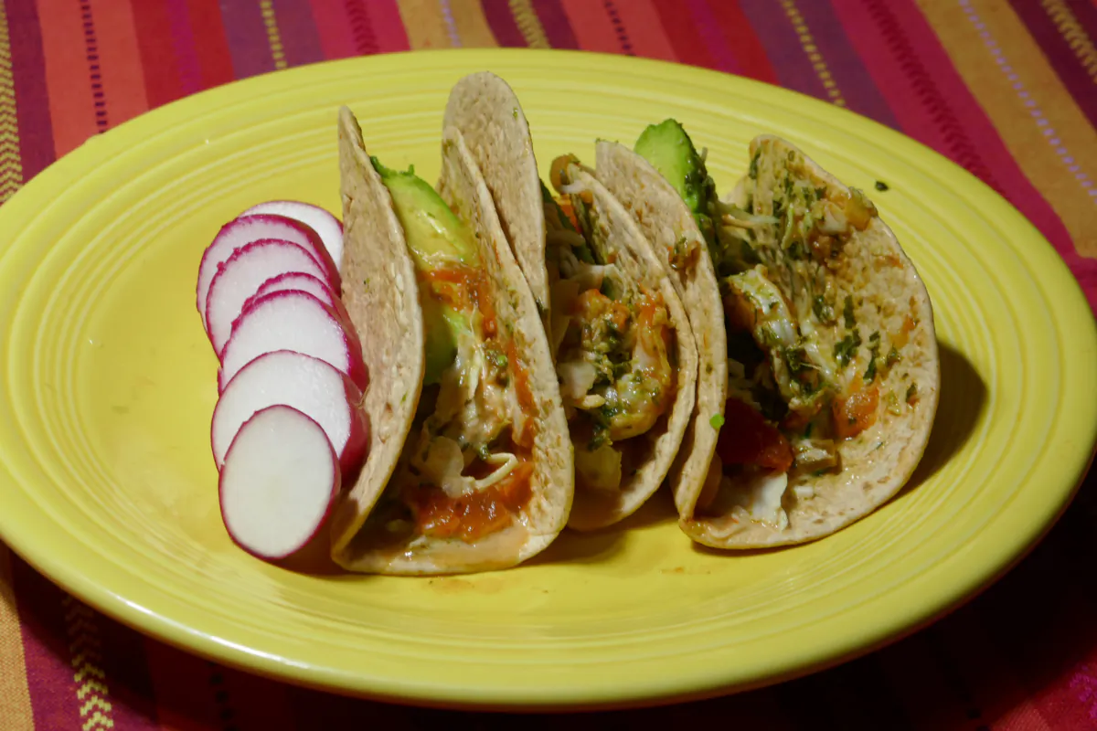 Cilantro and Cumin Shrimp Tacos. (Linda Gassenheimer/TNS)