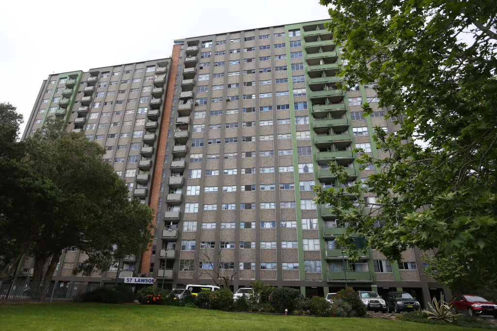 Public housing towers is seen in Sydney, Australia, on Sept. 16, 2021. (Lisa Maree Williams/Getty Images)