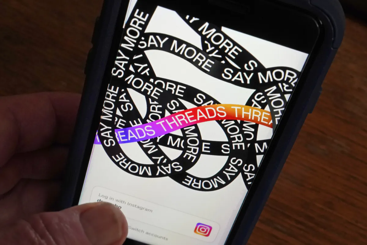 Meta's new app Threads is displayed on a smartphone in New York on July 6, 2023. (Richard Drew/AP Photo)