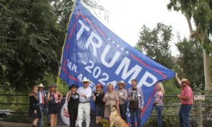 Trump Supporters Rally Near Entrance of Fulton County Jail