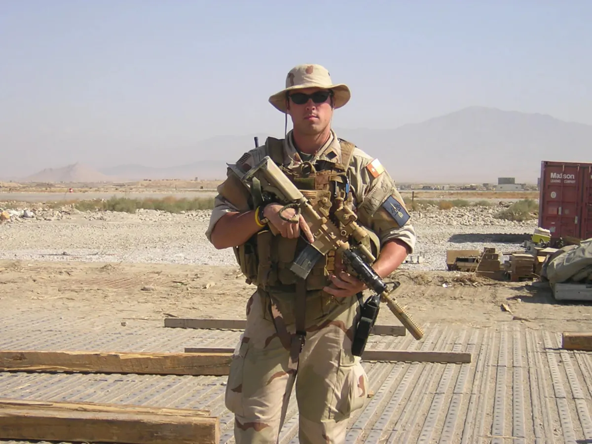 Navy SEAL Morgan Luttrell in Afghanistan in 2004. (Courtesy of Morgan Luttrell)