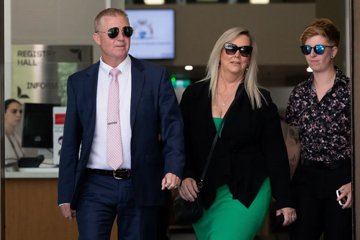 Former WA Nationals MP James Hayward arrives at the Perth Magistrates Court in Perth, Monday, February 21, 2022. Mr Hayward faces court charged with multiple child sexual abuse offences against an eight-year-old girl and has indicated through his lawyers he will fight the charges. (AAP Image/Richard Wainwright)