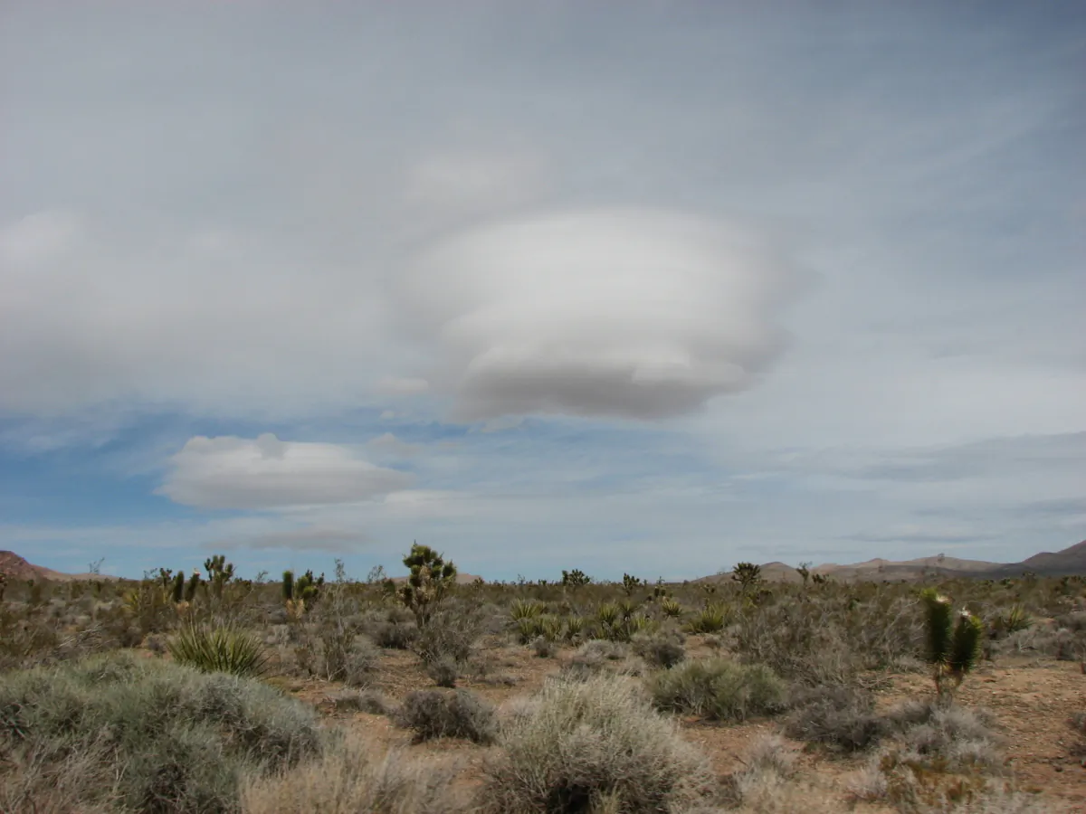 Unusual cloud formation by Mount Potosi, Spring Mountain National Recreation Area, Humboldt-Toiyabe National Forest, on March 2, 2011. (Kelly Jaggers Turner/U.S. Forest Service)