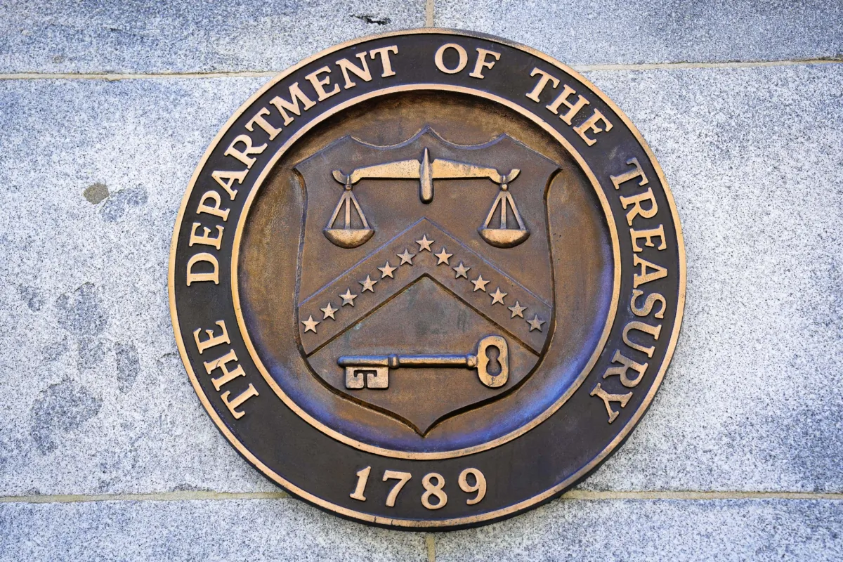 Department of Treasury building in Washington, on April 10, 2023. (Madalina Vasiliu/The Epoch Times)
