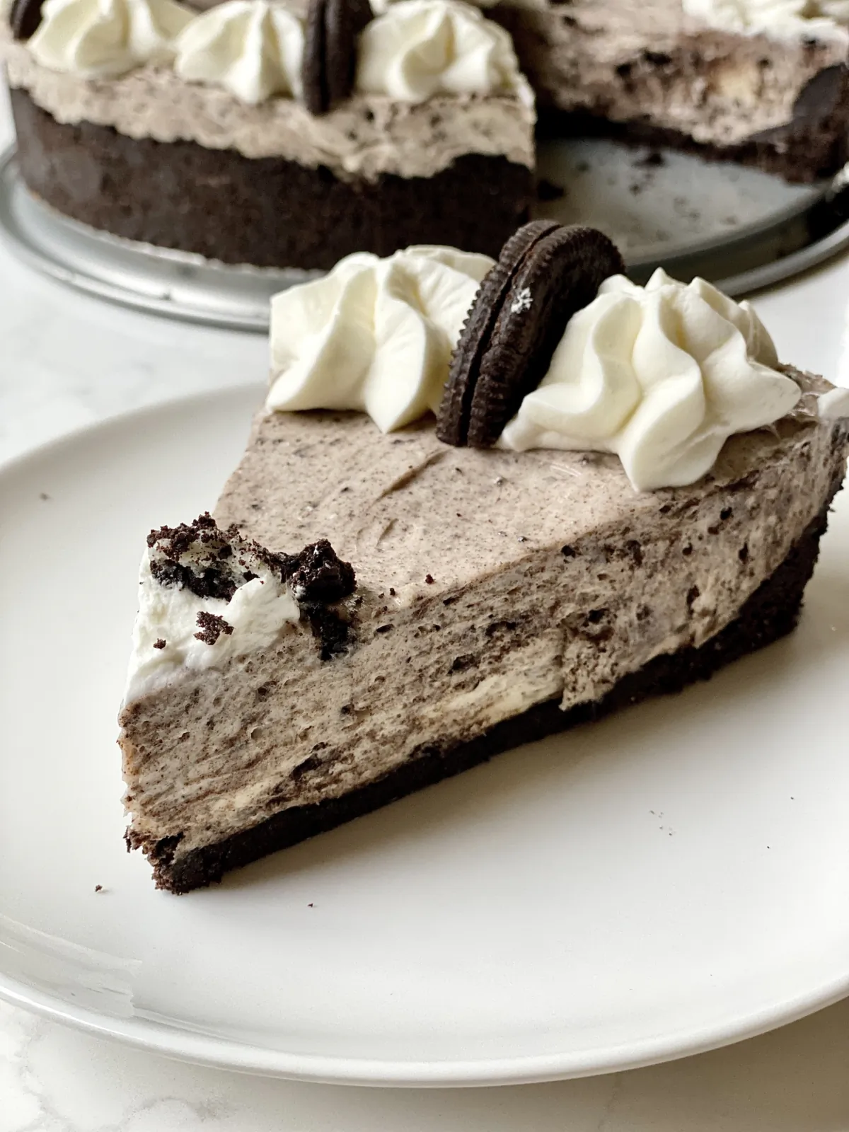 This cookies-and-cream no-bake cheesecake with an Oreo crumb crust takes some planning—but little work. (Kelli Foster/TNS)