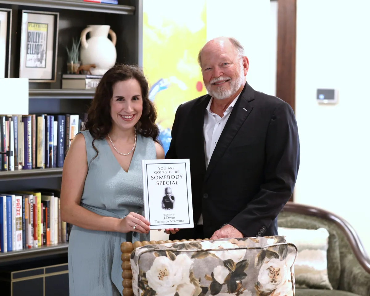 Writer Olivia Savoie with one of her life story subjects, David Strother. (Gilcey Theriot)