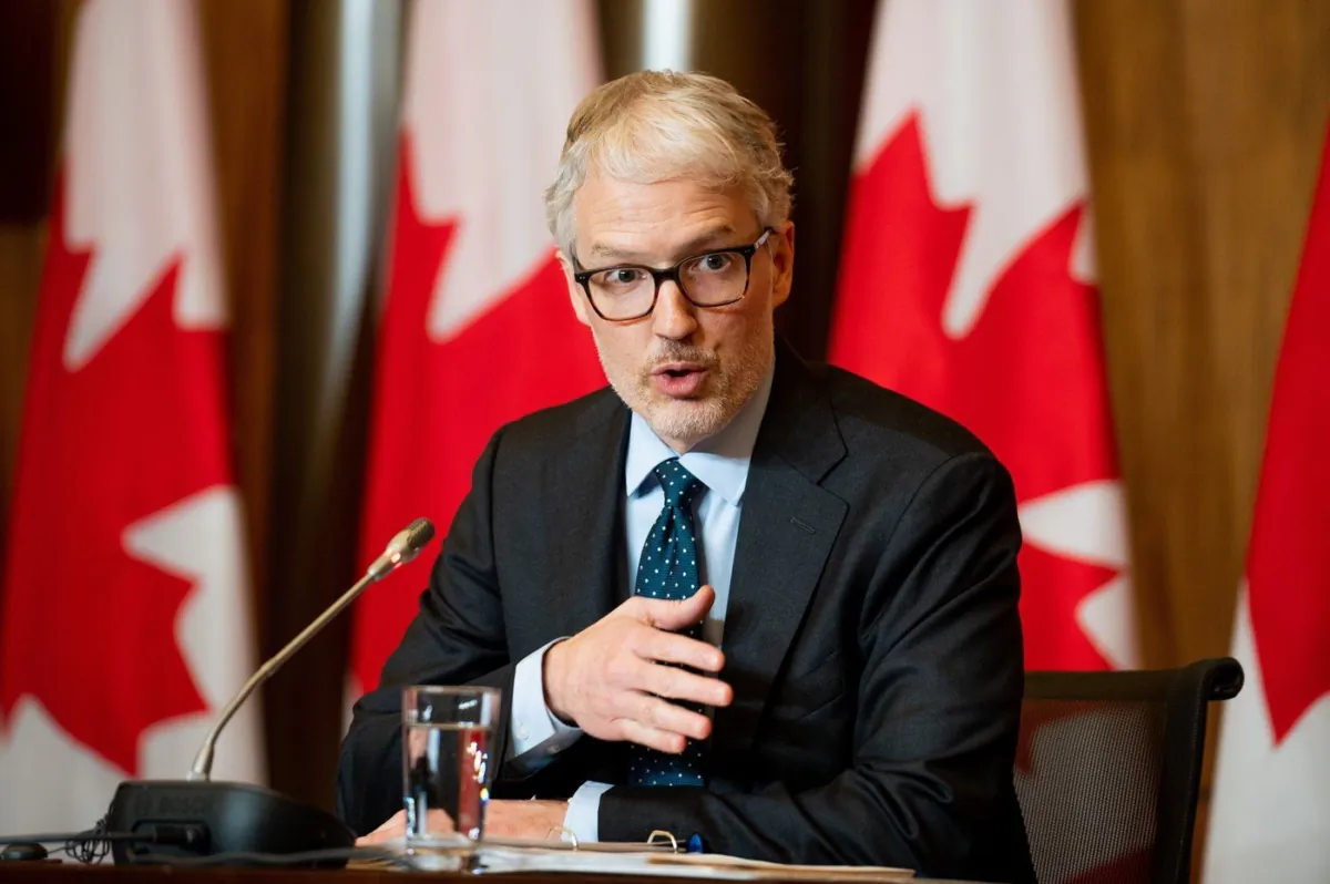 Federal privacy commissioner Philippe Dufresne speaks at a press conference in Ottawa, on Jan. 26, 2023. (The Canadian Press/Spencer Colby)
