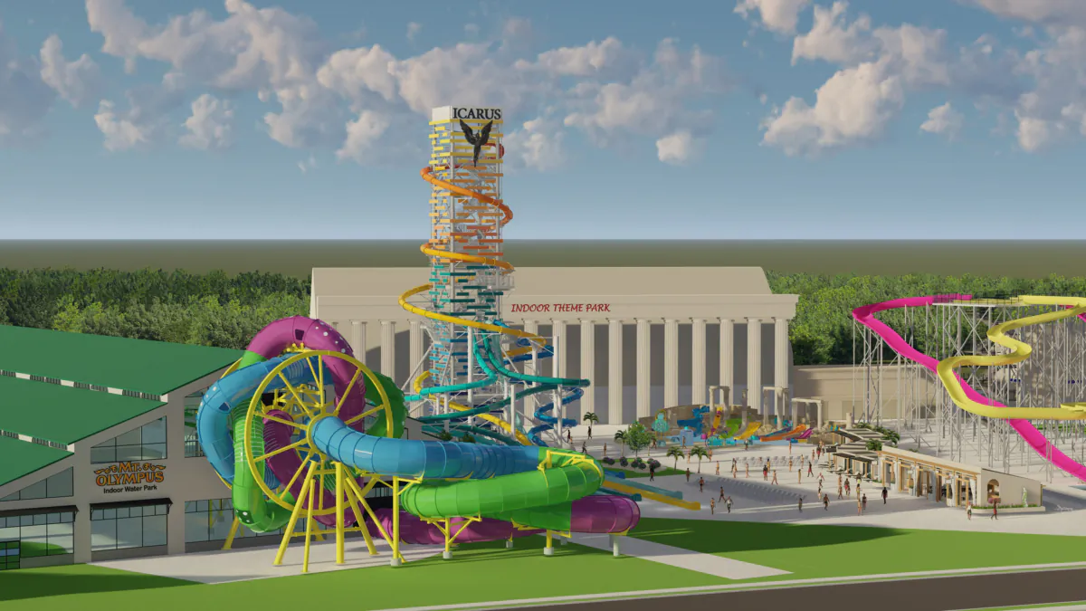 A rendering of the planned Rise of Icarus waterslide at Mt. Olympus Water & Theme Park in Wisconsin Dells. (Mt. Olympus/TNS)