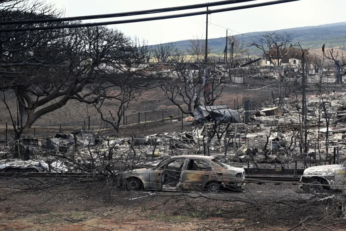 Fire damage in Lahaina, Hawaii, on Aug. 21, 2023. (Mandel Ngan/AFP via Getty Images)