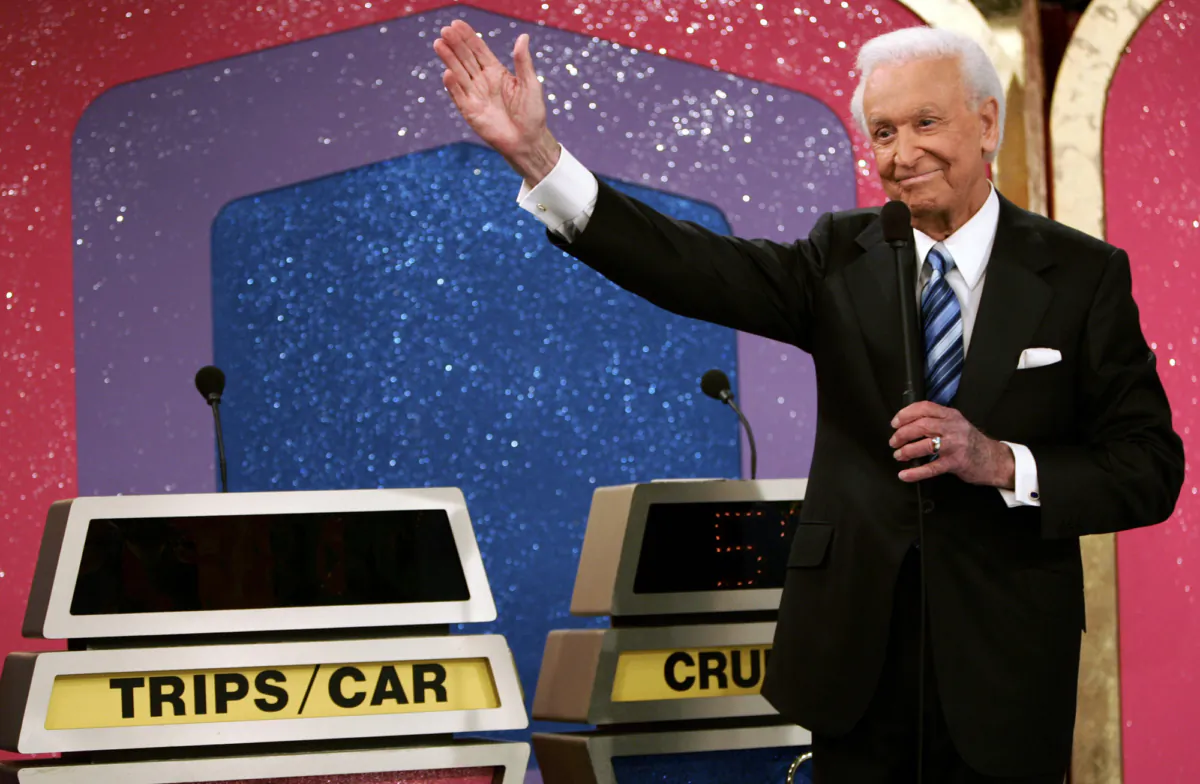 Legendary game show host Bob Barker, 83, waves goodbye as he tapes his final episode of "The Price Is Right," in Los Angeles on June 6, 2007. (Damian Dovarganes/AP Photo)