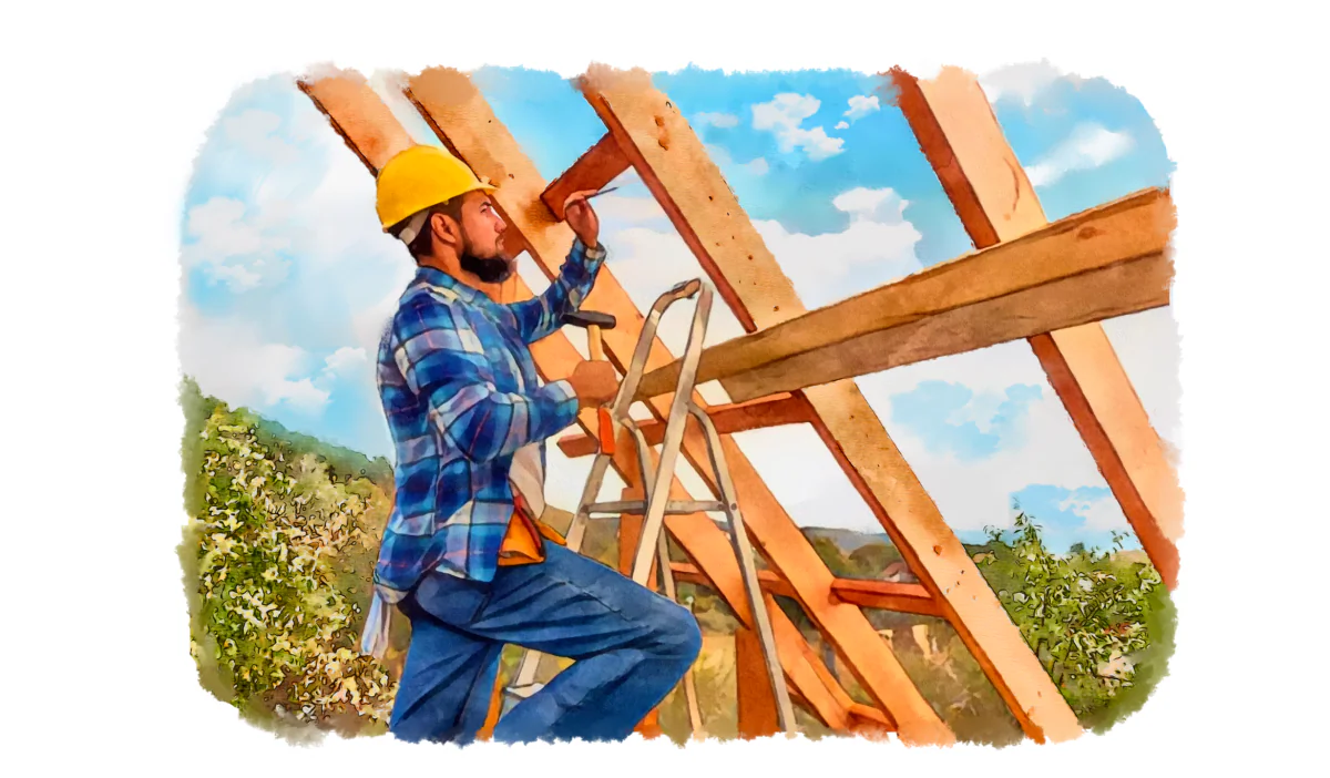 A construction worker is not only building homes but also contributing to the wealth of the country. (Fei Meng)
