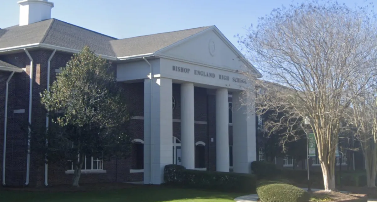 Bishop England High School in Charleston, S.C., in January 2023. (Google Maps/Screenshot via The Epoch Times)