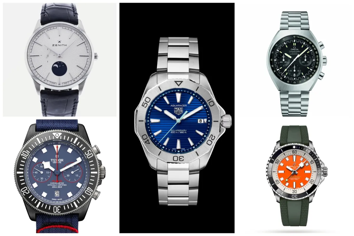 (Courtesy of Breitling, Omega, Tag Heuer, Tudor, Zenith)