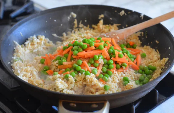 Making Cauliflower Fried Rice