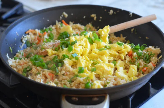 Making Cauliflower Fried Rice