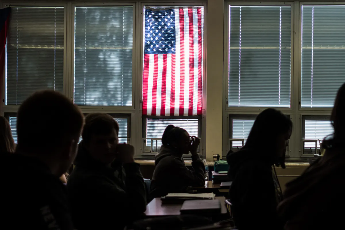 Students attend class at Sidney High School in Sidney, Ohio, on Oct. 31, 2019. (Megan Jelinger/AFP via Getty Images)