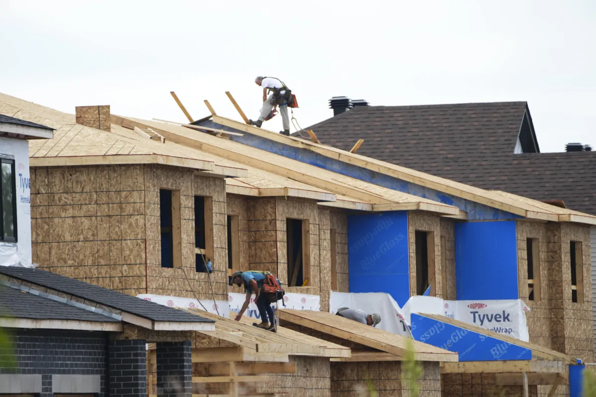 New homes are constructed in Ottawa on Aug. 14, 2023. (Sean Kilpatrick/The Canadian Press)