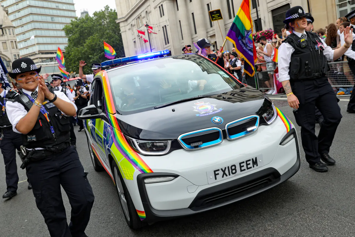The Metropolitan Police during Pride in London 2019 parade in London
on July 06, 2019. (Tristan Fewings/Getty Images for Pride in London)