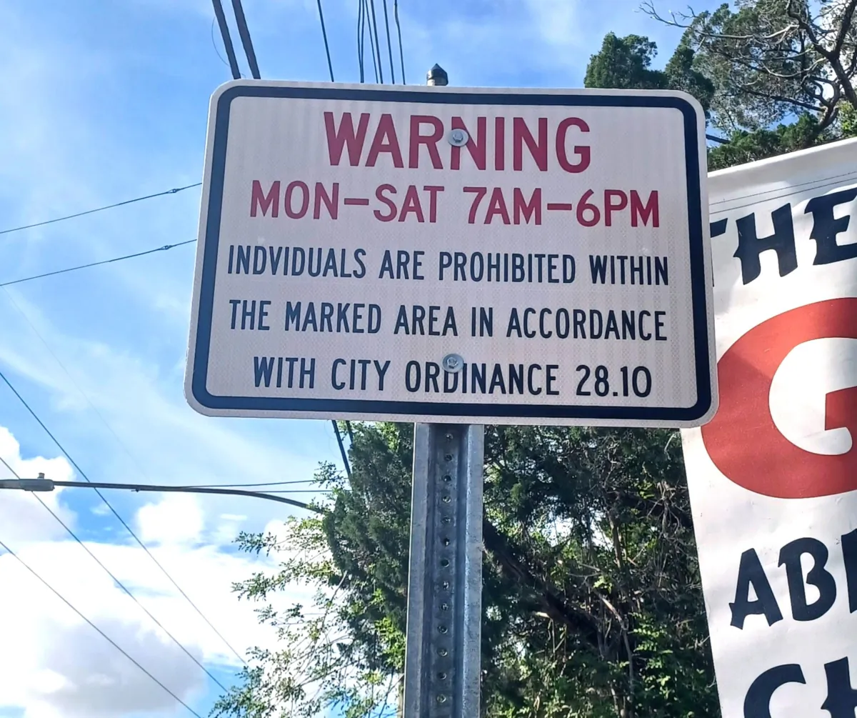 The city of Clearwater, Fla., has banned the public from using the sidewalk in front of an abortion center when it is operating. (Courtesy of Deb Maxwell)