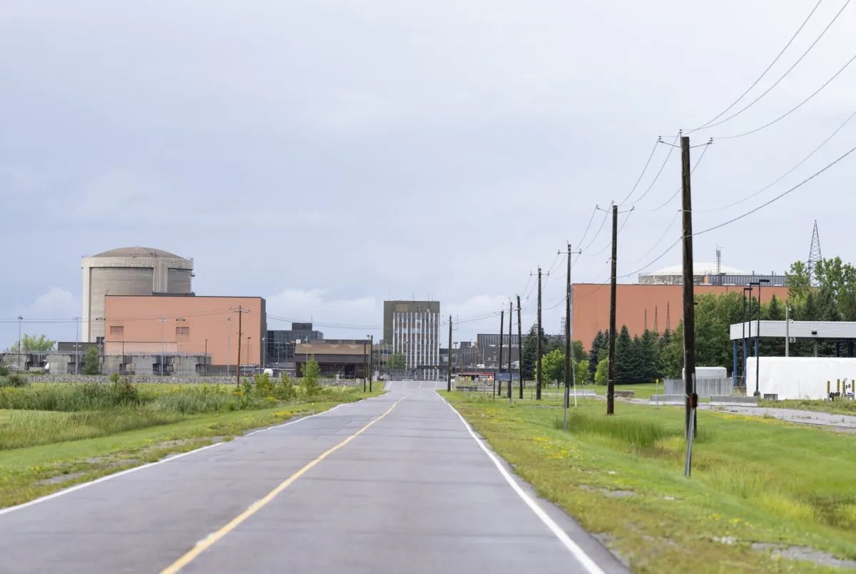 Hydro-Québec’s Gentilly-2 site in Becancour, Que., on Aug. 17, 2023. (The Canadian Press/Christinne Muschi)