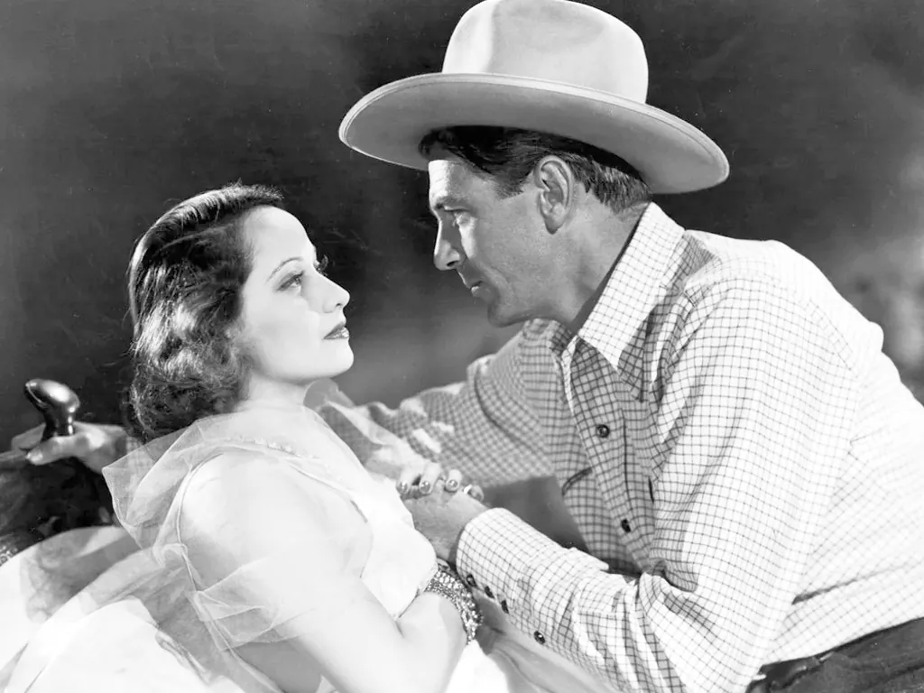 Mary Smith (Merle Oberon) and Stretch Willoughby (Gary Cooper) in “The Cowboy and the Lady.” (United Artists)