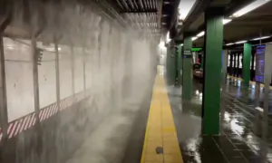 1.8 Million Gallons of Water Floods Times Square Subway Station in New York