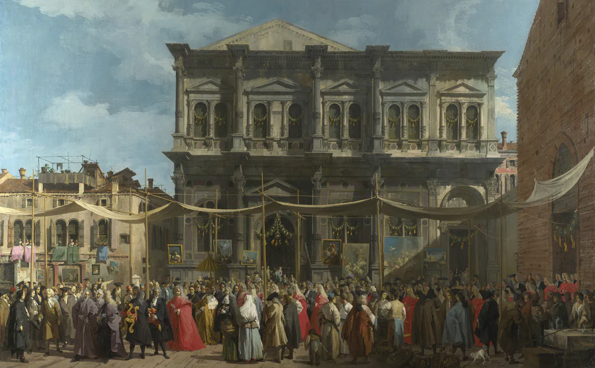 Detail of "Venice: The Feast Day of Saint Roch," circa 1735, by Canaletto. National Gallery, London. (Public Domain)